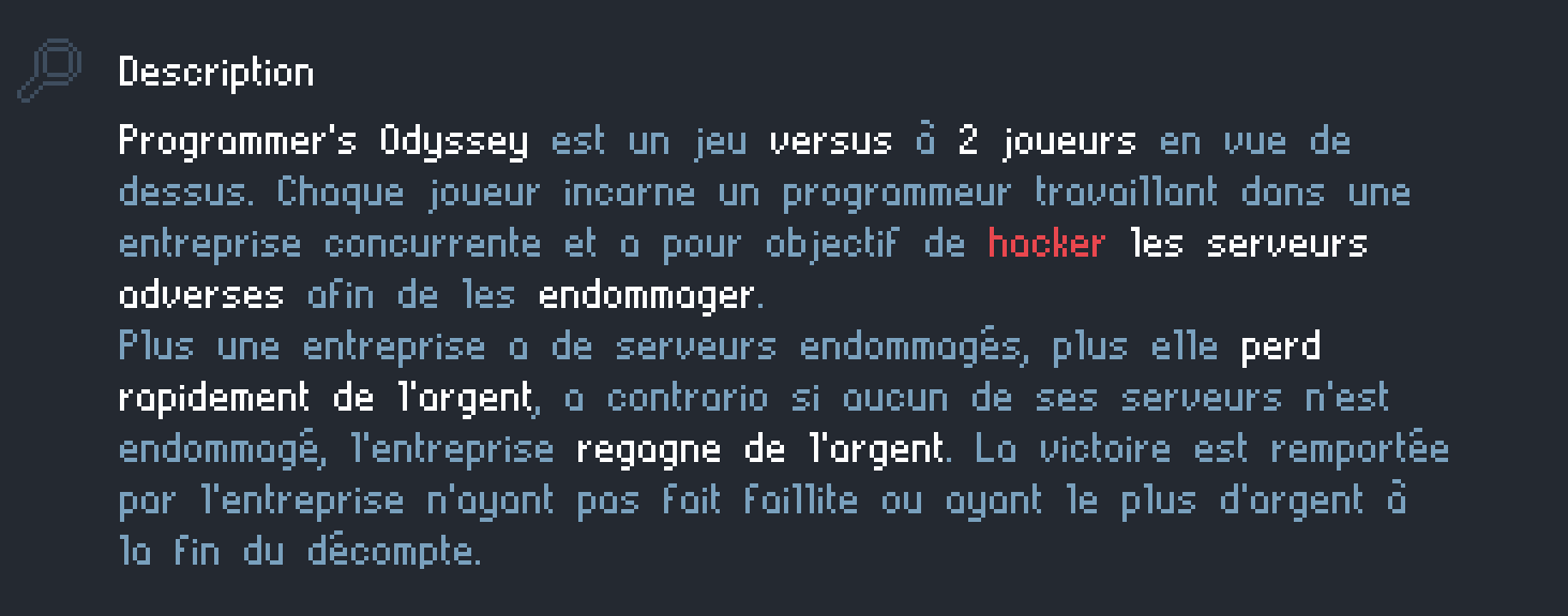 Description de Programmer's Odyssey