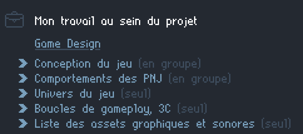 Mon travail dans le cadre de Programmer's Odyssey